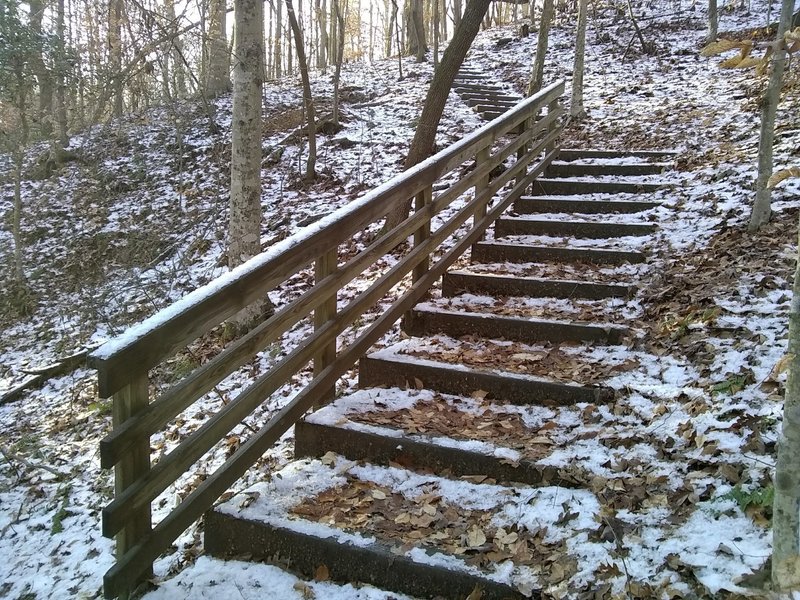 Quick set of stairs to run along the Group Spur Trail