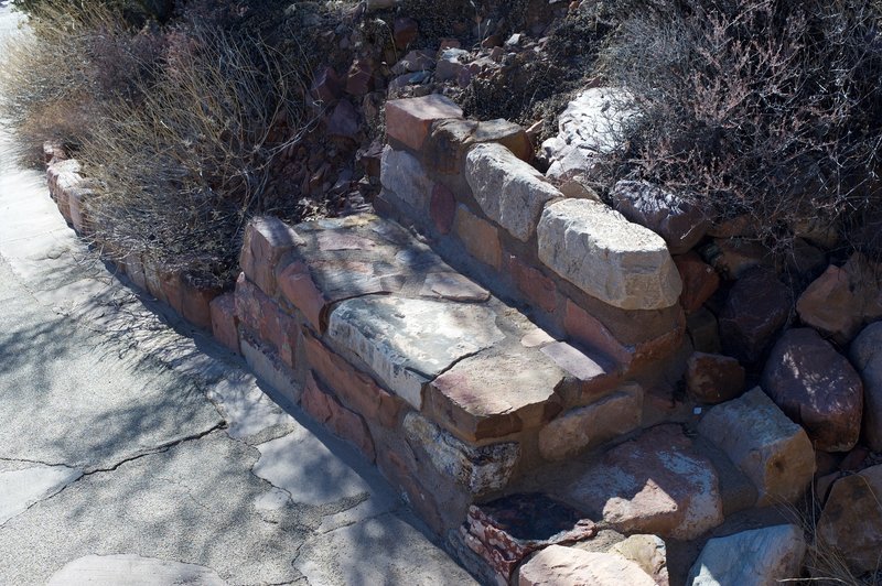 Benches sit along the trail providing a place to relax as you head uphill.