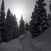 Snowy trail to Dream Lake