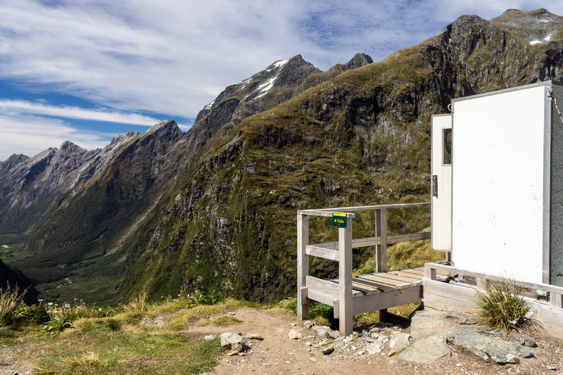 Possibly the toilet with the best view in the world. From Mackinnon Pass, you have an amazing view into Clinton Valley.