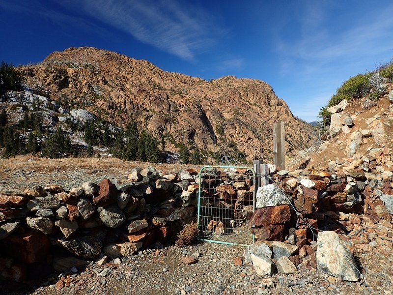 The gate at the start of the use trail to Towhead Lake