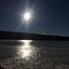 Evening sun over James Pond.