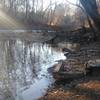 Old dock, and small waterfall