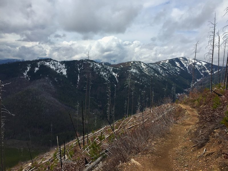 Looking back along the switchbacks