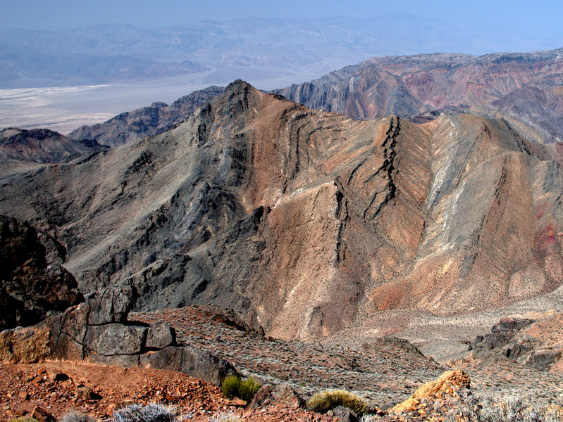 Contorted strata from the summit of Corkscrew.