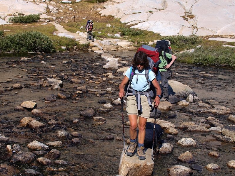 Crossing Evolution Creek.