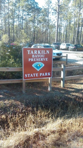 Tarkiln Bayou Parking Lot Sign.