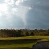 End of a water spout near Battery Cooper from Fort Pickens