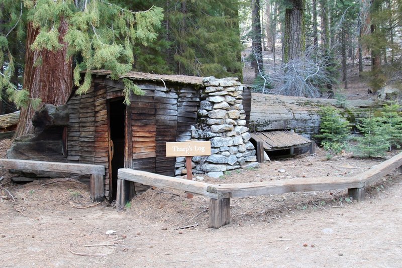 Tharp's Log cabin.