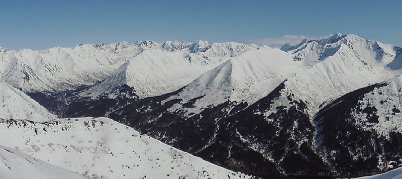 Ridge view looking east toward the Bird Glacier peaks.