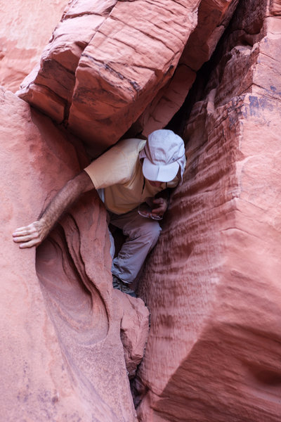 Scrambling between the boulders