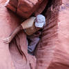 Scrambling between the boulders