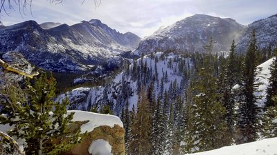 View of Longs Peak from the trail