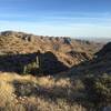 A view of the mountains and Phoenix below