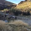 The bottom of Willow Canyon. This rock makes a good resting spot!