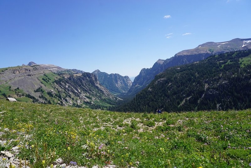 Looking east down Death Canyon, as seen from Death Canyon shelf