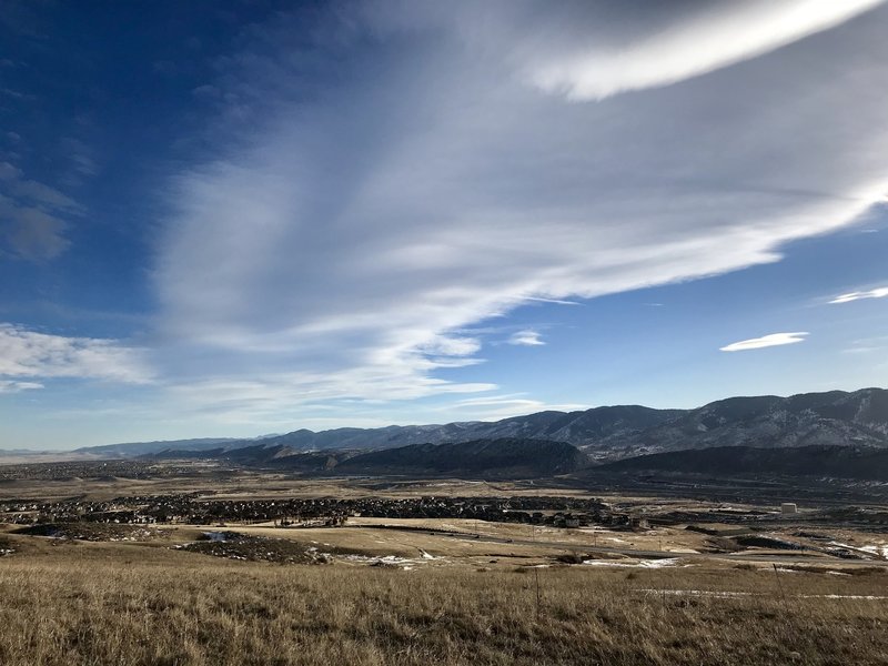 Looking south at the hogback