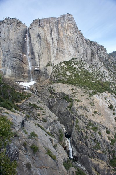 From Oh My Gosh Rock, you get a full view of Yosemite Falls. Here you can see Upper Yosemite Falls and the Middle Cascades.