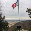 Flag at the end of the Flag Lookout over Dark Hollow Trail.