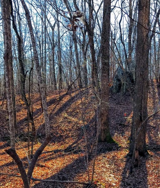 Two towers rock formation along the trail.