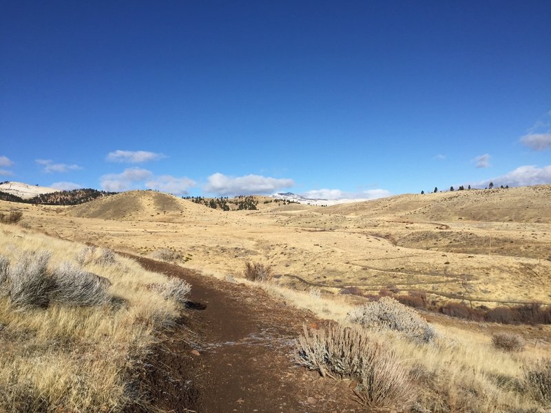 Lots of solitude as you traverse across broad fields dotted with sage and rabbit brush.