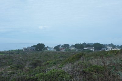Looking back at Moss Beach, you can see the homes that sit on top of the bluff.