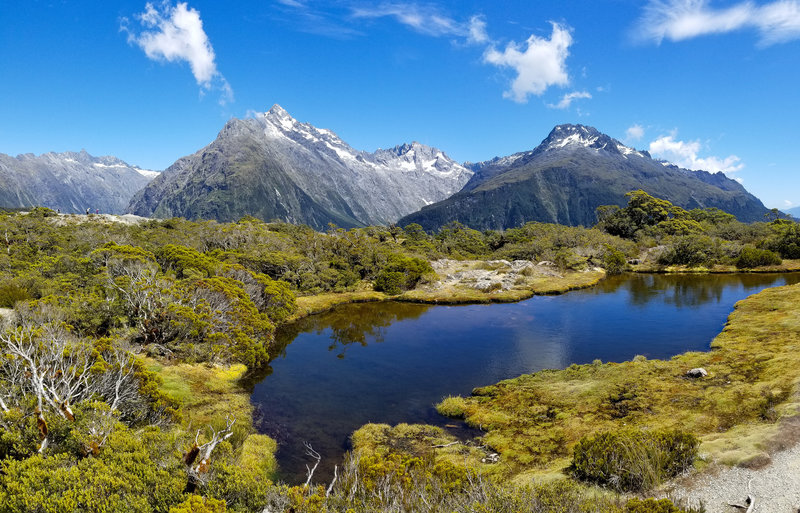 One of several lakes near Key Summit with Mount Christina in the background