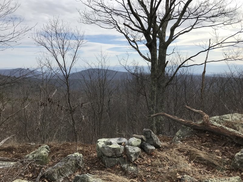 The views along the ridge can be seen through the trees in winter