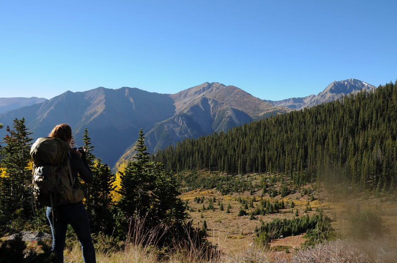 Looking back down the valley towards La Plata Peak