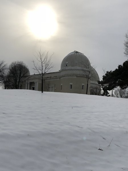 Allegheny Observatory in the snow