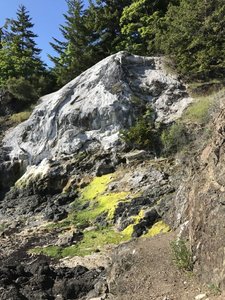 Exposed lime stone near the kilns.