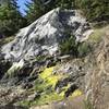 Exposed lime stone near the kilns.