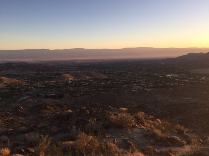 Looking Northeast over Palm Desert just before the intersection of the Art Smith Trail and the Hopalong Cassicy Trail.