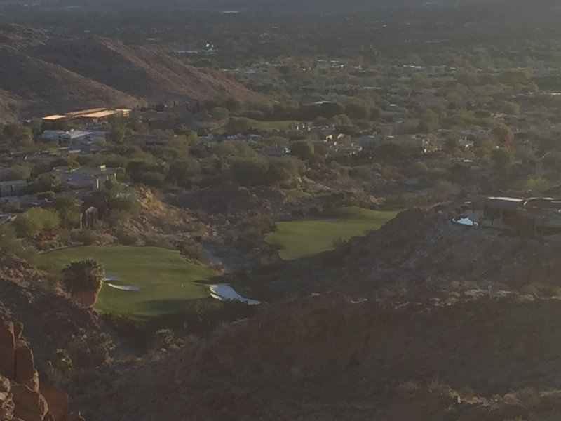 Looking east over one of the more remote golf holes of Bighorn Golf Club.