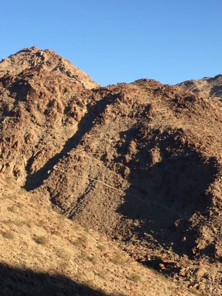 Looking north over one of the major switchbacks faced along this trail.