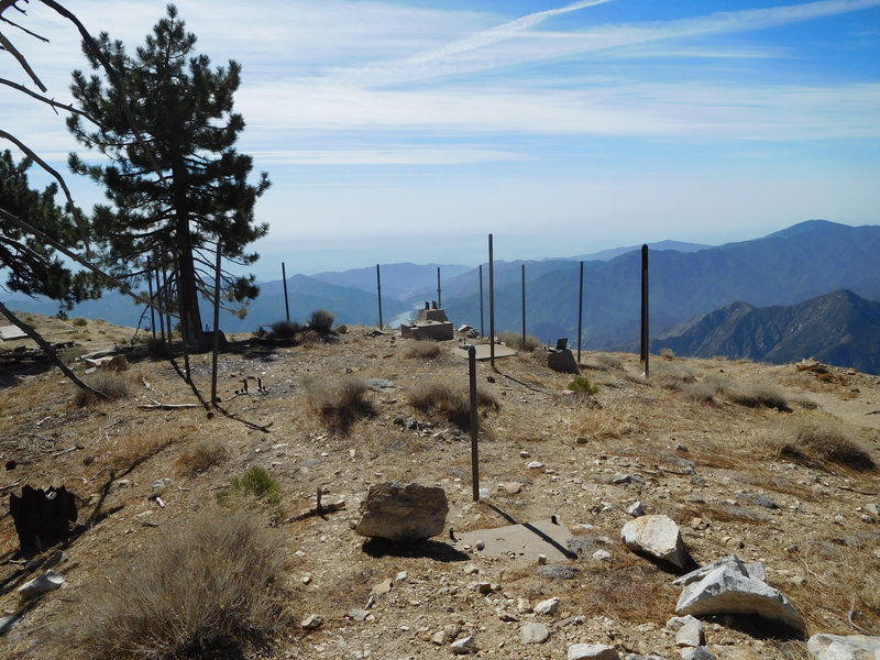 Foundation of lookout tower on South Mt. Hawkins