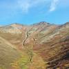 Fall tundra colors of the south and west slopes of Harp Mountain.  The false summits are visible here as well.