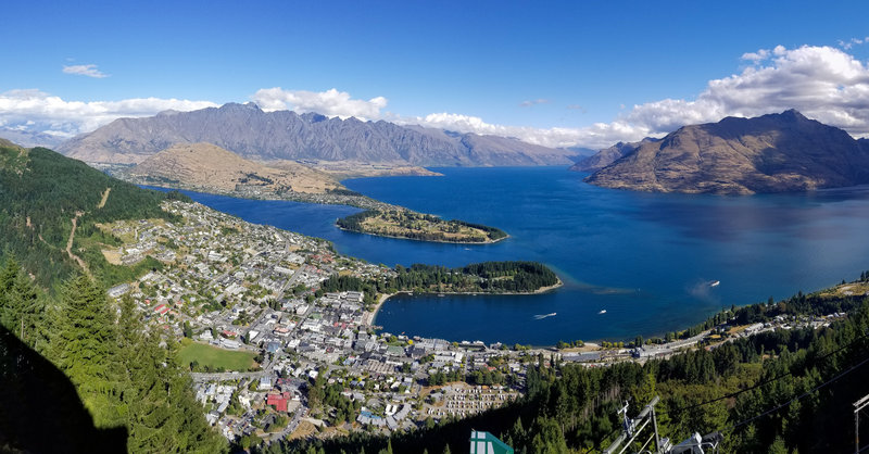 Panorama of Queenstown and Lake Wakatipu