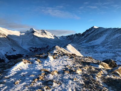 This is Near Point Peak with an overlook of Wolverine Peak (on the right)