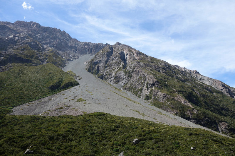 Gravel slide in Hooker Valley