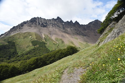 Descending the Laguna del Caminante Trail