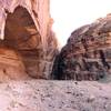 Looking back at Wire Pass after exiting it...it opens up into a large canyon that leads to Buckskin Gulch and there are some petroglyphs near the base of the left of the arched roof!