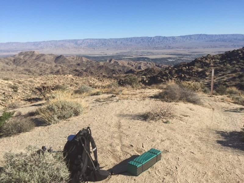 Looking north over the Coachella Valley.  This is a great stop for a break and it did have cell phone service.