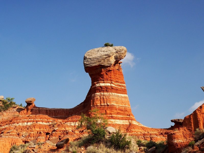 A uniquely colorful rock spire