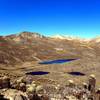 Near the highest point of the route, you can see this three unnamed lakes