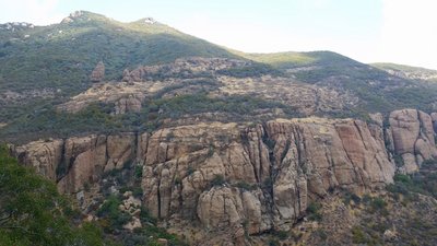 Hanging Rock above the Echo Cliffs on a cloudy day