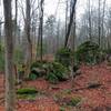 Rock outcropping on the trail