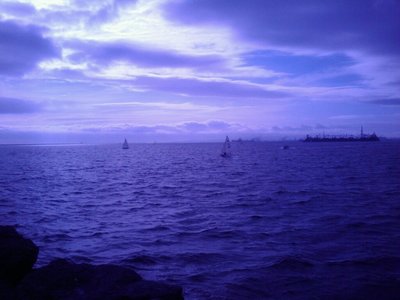 Look out from The Rock, Long Beach Marina