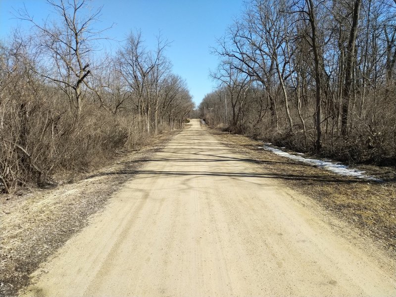 Trail briefly becomes Windy Hill Rd