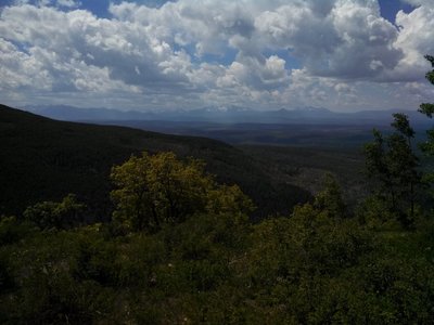 Aspen overlook on a somewhat hazy day.